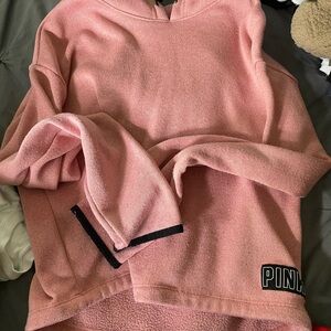 Pink Cropped Hoodie